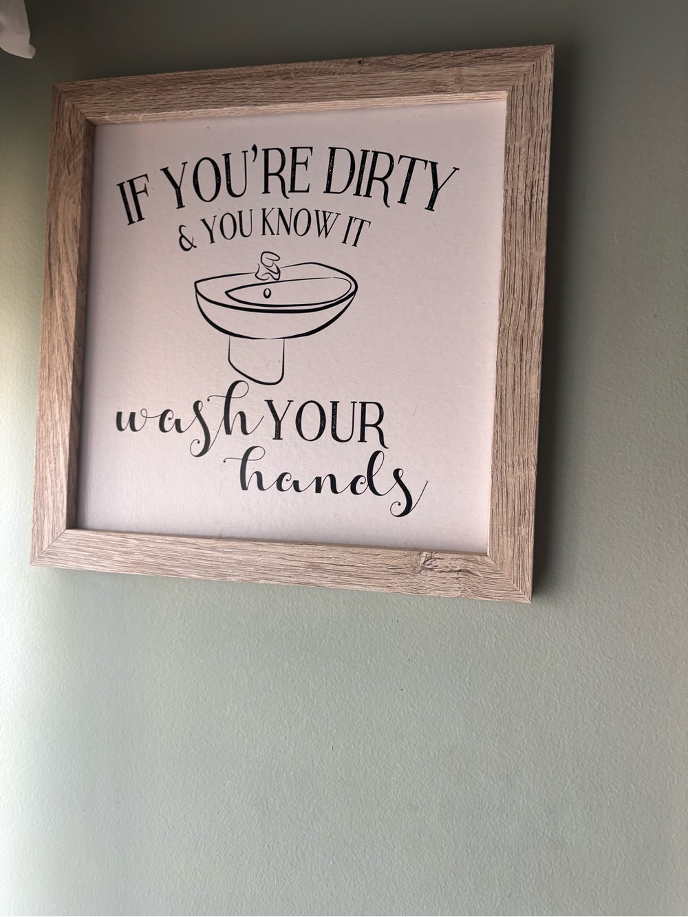 Wash Your Hands Framed Wall Art - Black on White